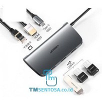 USB-C to 3 Ports USB 3.0 Hub + HDMI + Gigabit Ethernet Adapter + PD Space Gray - 50771